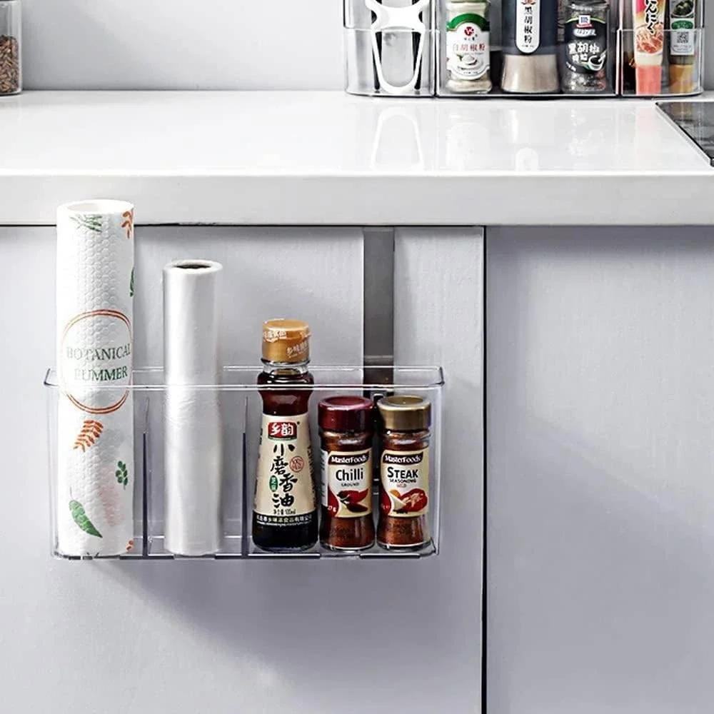 HIEEY Multipurpose Organizer Transparent 3 Compartment Spice Rack No Screw Mount
